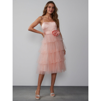 New York & Company Robe sans manches 'Tiered Glitter Tulle Rosette' pour Femmes