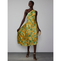 New York & Company 'One Shoulder Pleated Floral' Midi Kleid für Damen