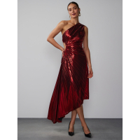 New York & Company Women's 'Metallic Pleated Asymmetric' One Shoulder Dress