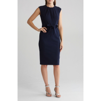 Calvin Klein Women's 'Pleated Tie Waist' Sheath Dress