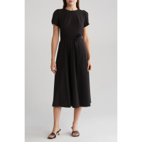 Calvin Klein 'Comm Tie Waist Tulip Sleeve' Midi Kleid für Damen