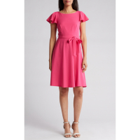 Calvin Klein Women's 'Comm Tie Waist' Mini Dress