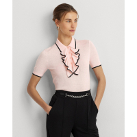 LAUREN Ralph Lauren Women's 'Ruffled Two-Tone' Polo Shirt