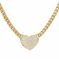 Liv Oliver Women's 'Pave Heart Link' Necklace