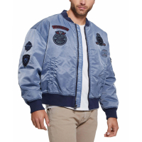 Guess Men's 'Ace Embroidered Patch Full-Zip' Bomber Jacket