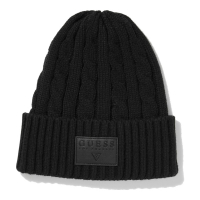 Guess Men's 'Cable-Knit Logo Patch' Beanie