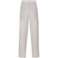 Emporio Armani Pantalon 'Check-Pattern Crinkled' pour Hommes