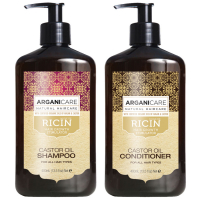 Arganicare 'Duo Ricin Shampooing + Après-Shampooing' - 400 ml, 2 Pièces