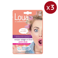 Loua Masque visage en tissu 'Anti-Age' - 3 Pack