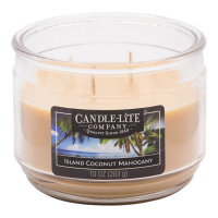 Candle-Lite 'Island Coconut Mahogany' 3 Wicks Candle - 283 g