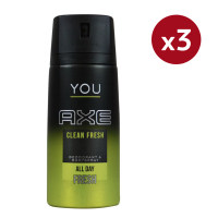 Axe You Clean Fresh' Sprüh-Deodorant - 150 ml - 3er Pack