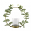 Round Floral Wooden Candle Holder