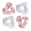 'Pink & White Satin' Scrunchie Set - 4 Pieces