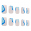 'Sunday Blues Square' Fake Nails -24 Pieces
