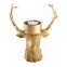 Deer Head Gold Polyresine Candle Holder